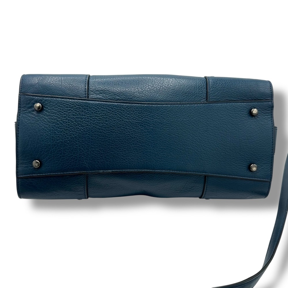 Coach Mercer Satchel Blue Pebbled Leather Suede Crossbody Bag‎ 37575 - Picture 6 of 11